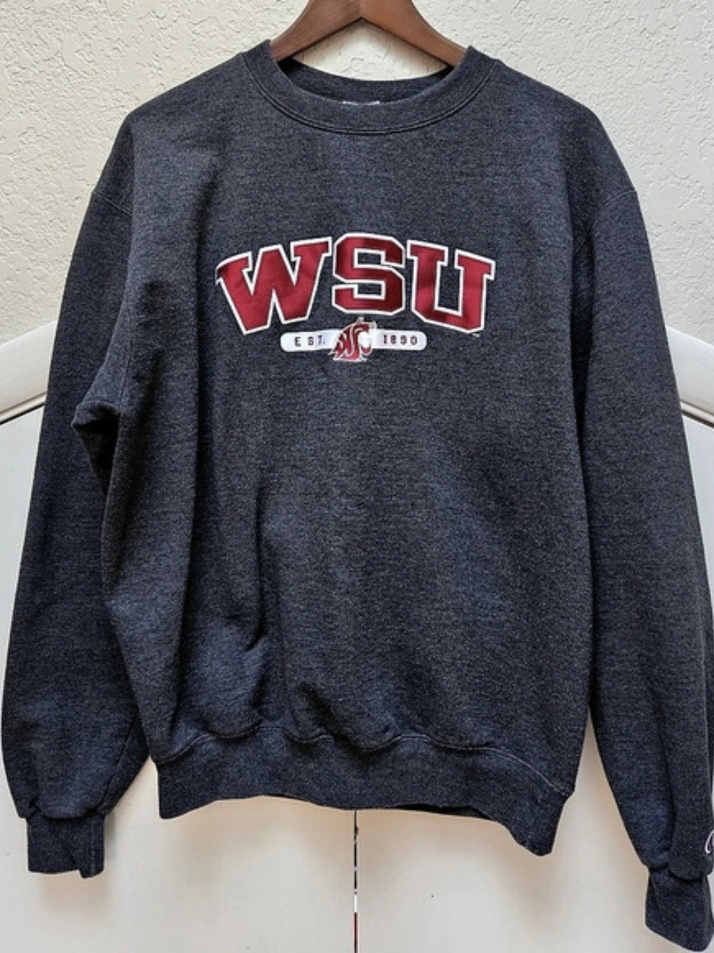 Champion Washington State University Cougars Arch Applique Crewneck Sweatshirt